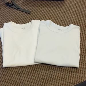 2 small Uniqlo white tee shirts